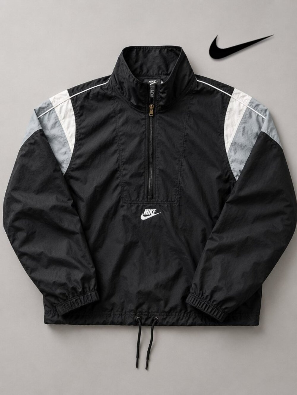 Nike Sportswear Woven Heritage Wind Jacket CJ2361-010 Black Gray XS